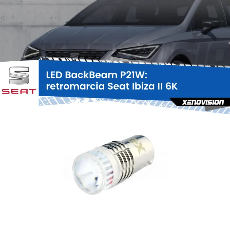 <strong>Retromarcia LED per Seat Ibiza II</strong> 6K 1993 - 2002. Lampada <strong>P21W</strong> canbus. Illumina a giorno con questo straordinario cannone LED a luminosità estrema.