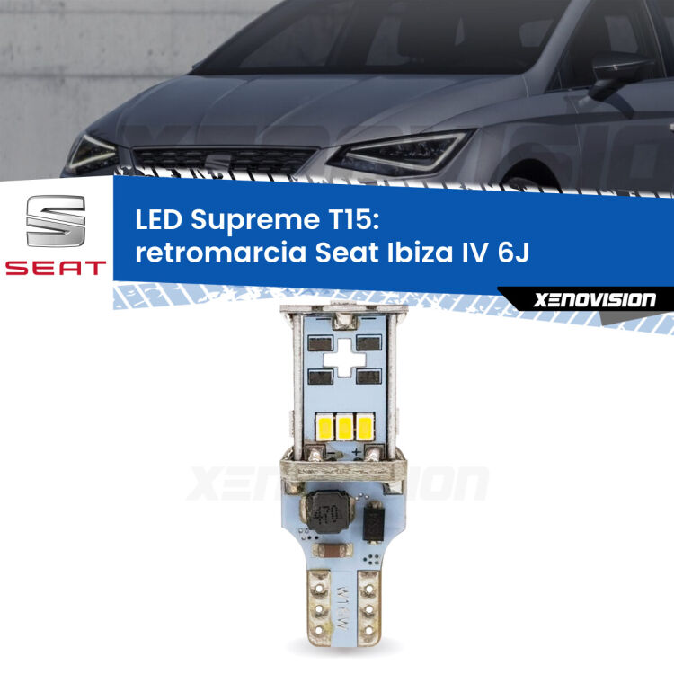 <strong>LED retromarcia per Seat Ibiza IV</strong> 6J restyling. 15 Chip CREE 3535, sviluppa un'incredibile potenza. Qualità Massima. Oltre 6W reali di pura potenza.