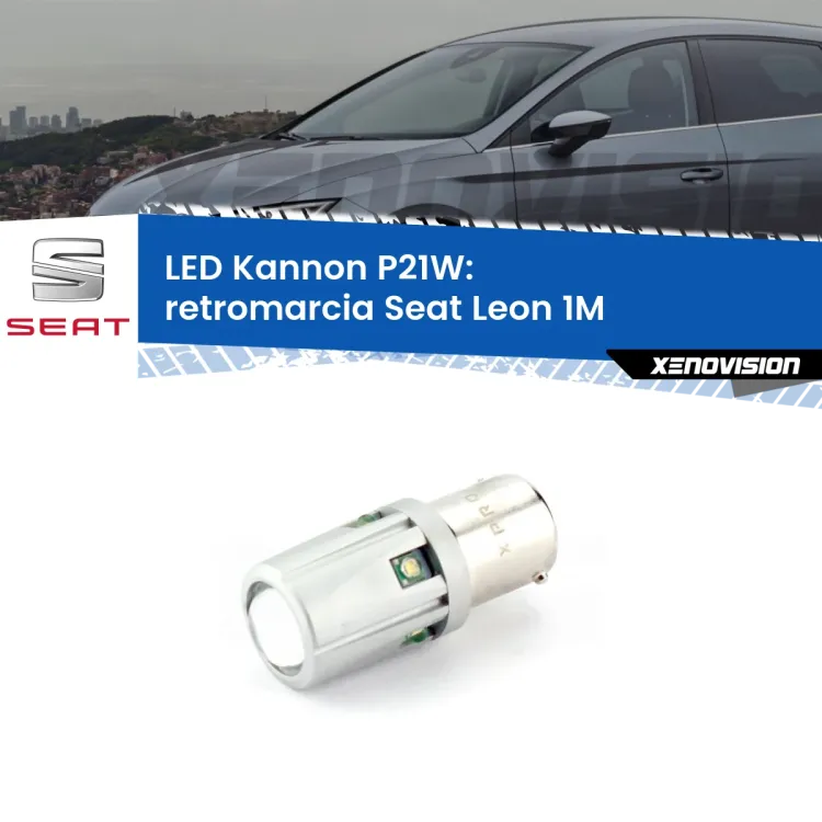 <strong>LED per Retromarcia Seat Leon 1M 1999 - 2006.</strong>Lampadina P21W con una poderosa illuminazione frontale rafforzata da 5 potenti chip laterali.