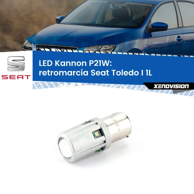 <strong>LED per Retromarcia Seat Toledo I 1L 1991 - 1999.</strong>Lampadina P21W con una poderosa illuminazione frontale rafforzata da 5 potenti chip laterali.