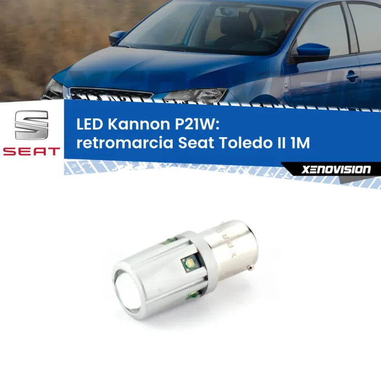 <strong>LED per Retromarcia Seat Toledo II 1M 1998 - 2006.</strong>Lampadina P21W con una poderosa illuminazione frontale rafforzata da 5 potenti chip laterali.