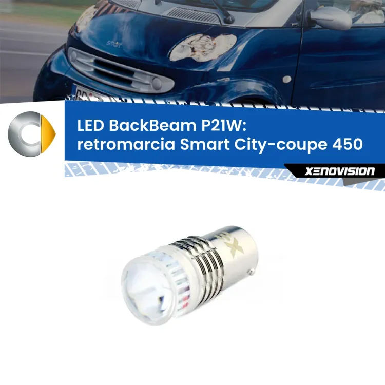 <strong>Retromarcia LED per Smart City-coupe</strong> 450 1998 - 2004. Lampada <strong>P21W</strong> canbus. Illumina a giorno con questo straordinario cannone LED a luminosità estrema.