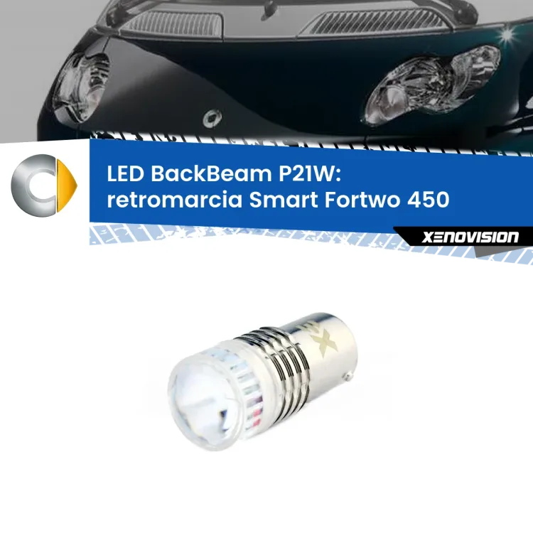 <strong>Retromarcia LED per Smart Fortwo</strong> 450 2004 - 2007. Lampada <strong>P21W</strong> canbus. Illumina a giorno con questo straordinario cannone LED a luminosità estrema.