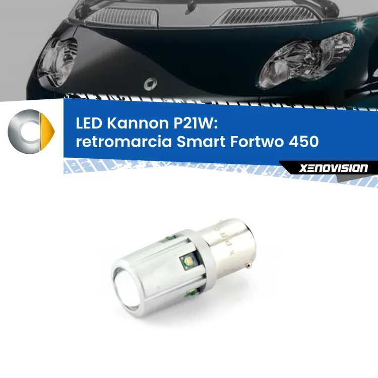 <strong>LED per Retromarcia Smart Fortwo 450 2004 - 2007.</strong>Lampadina P21W con una poderosa illuminazione frontale rafforzata da 5 potenti chip laterali.