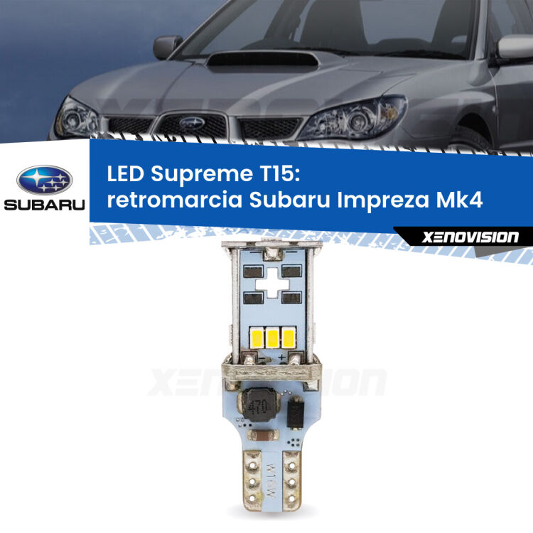 <strong>LED retromarcia per Subaru Impreza</strong> Mk4 2011 - 2015. 15 Chip CREE 3535, sviluppa un'incredibile potenza. Qualità Massima. Oltre 6W reali di pura potenza.