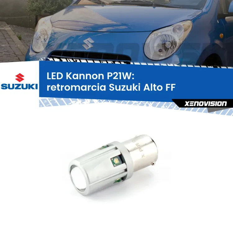 <strong>LED per Retromarcia Suzuki Alto FF 2002 - 2008.</strong>Lampadina P21W con una poderosa illuminazione frontale rafforzata da 5 potenti chip laterali.