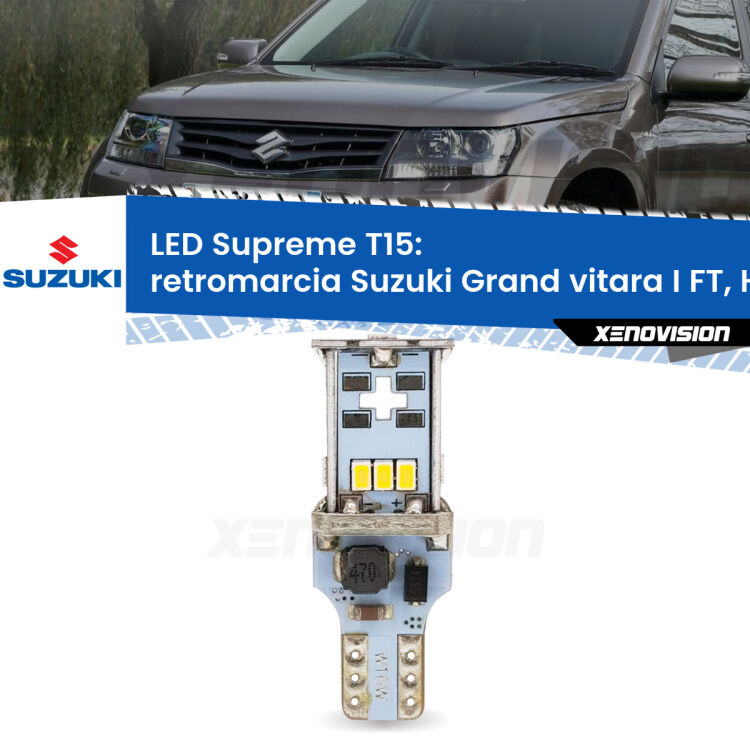 <strong>LED retromarcia per Suzuki Grand vitara I</strong> FT, HT 1998 - 2006. 15 Chip CREE 3535, sviluppa un'incredibile potenza. Qualità Massima. Oltre 6W reali di pura potenza.