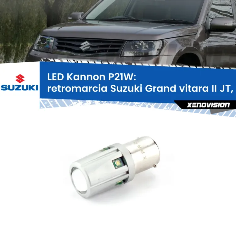 <strong>LED per Retromarcia Suzuki Grand vitara II JT, TE, TD 2009 - 2015.</strong>Lampadina P21W con una poderosa illuminazione frontale rafforzata da 5 potenti chip laterali.