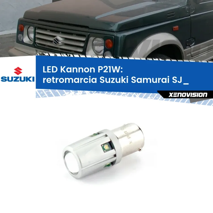 <strong>LED per Retromarcia Suzuki Samurai SJ_ 1988 - 2004.</strong>Lampadina P21W con una poderosa illuminazione frontale rafforzata da 5 potenti chip laterali.