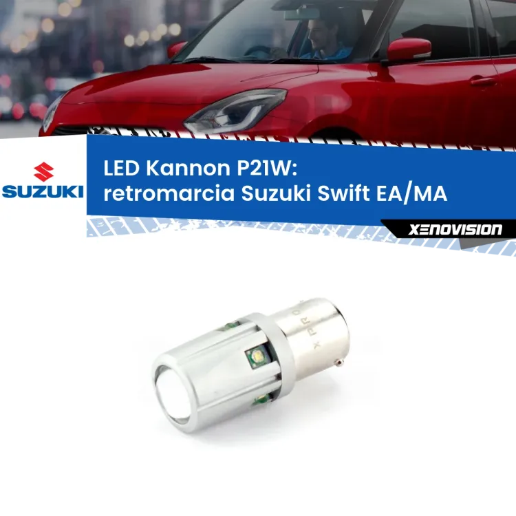 <strong>LED per Retromarcia Suzuki Swift EA/MA 1989 - 2003.</strong>Lampadina P21W con una poderosa illuminazione frontale rafforzata da 5 potenti chip laterali.