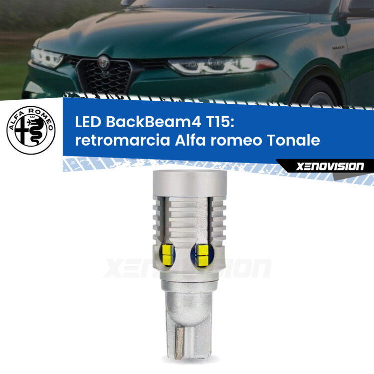 <strong>Retromarcia LED per Alfa romeo Tonale</strong>  2022 in poi. Lampada <strong>T15</strong> canbus modello BackBeam4.