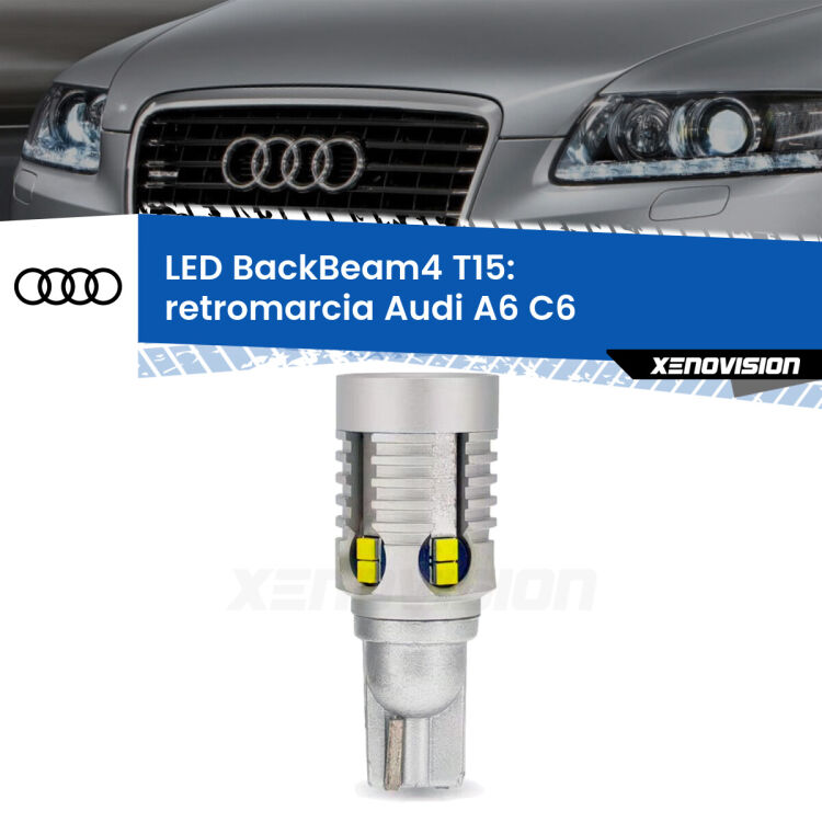 <strong>Retromarcia LED per Audi A6</strong> C6 2009 - 2011. Lampada <strong>T15</strong> canbus modello BackBeam4.