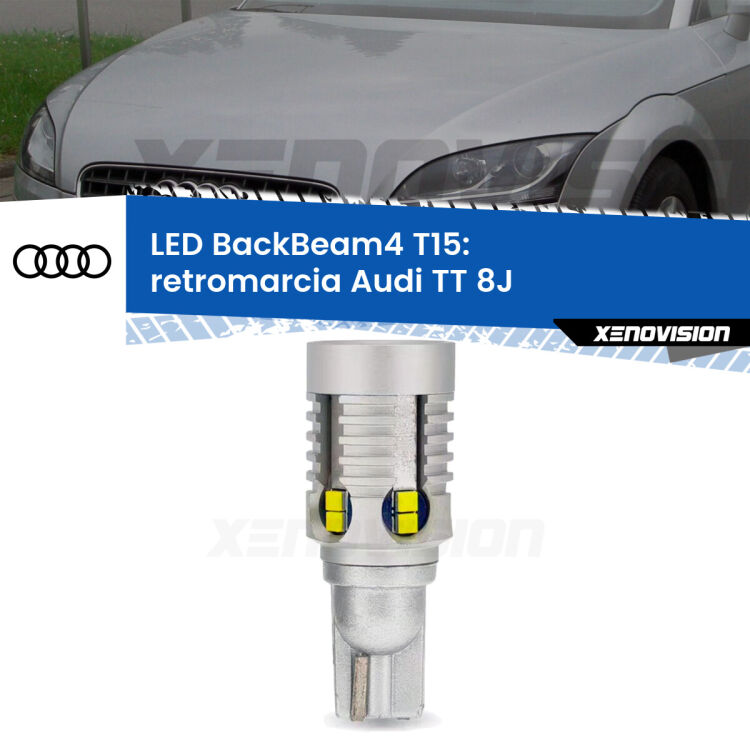 <strong>Retromarcia LED per Audi TT</strong> 8J 2006 - 2014. Lampada <strong>T15</strong> canbus modello BackBeam4.