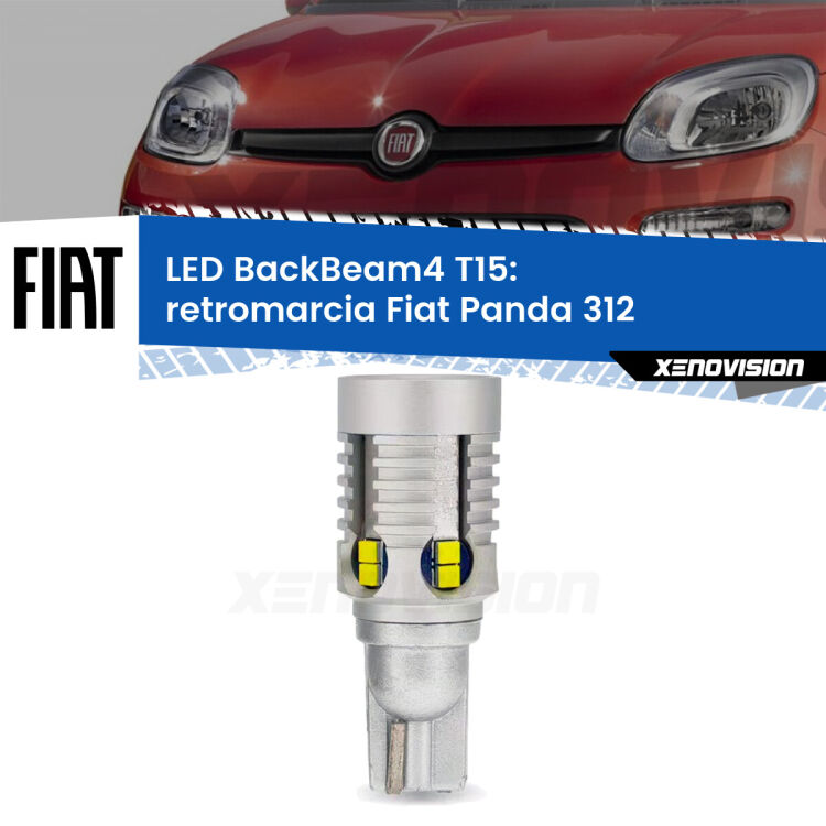 <strong>Retromarcia LED per Fiat Panda</strong> 312 2012 in poi. Lampada <strong>T15</strong> canbus modello BackBeam4.