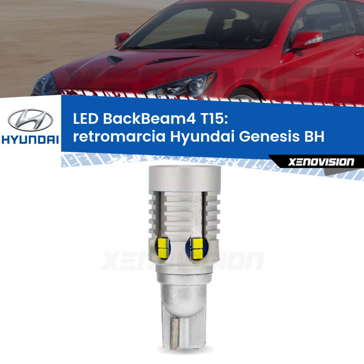 <strong>Retromarcia LED per Hyundai Genesis</strong> BH 2008 - 2014. Lampada <strong>T15</strong> canbus modello BackBeam4.