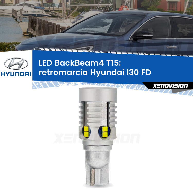 <strong>Retromarcia LED per Hyundai I30</strong> FD 2007 - 2011. Lampada <strong>T15</strong> canbus modello BackBeam4.