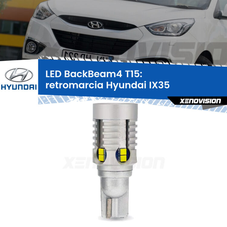 <strong>Retromarcia LED per Hyundai IX35</strong>  2009 - 2015. Lampada <strong>T15</strong> canbus modello BackBeam4.