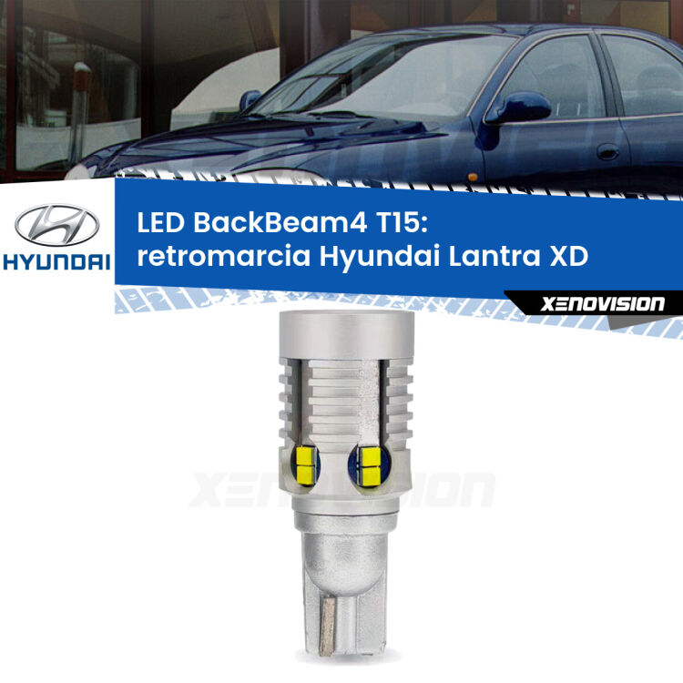 <strong>Retromarcia LED per Hyundai Lantra</strong> XD 2003 - 2006. Lampada <strong>T15</strong> canbus modello BackBeam4.