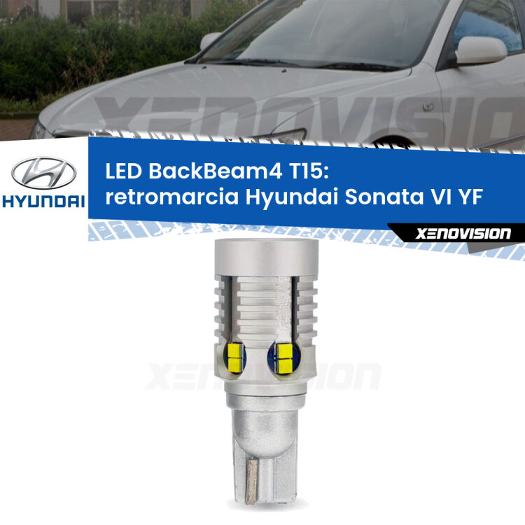 <strong>Retromarcia LED per Hyundai Sonata VI</strong> YF 2009 - 2015. Lampada <strong>T15</strong> canbus modello BackBeam4.