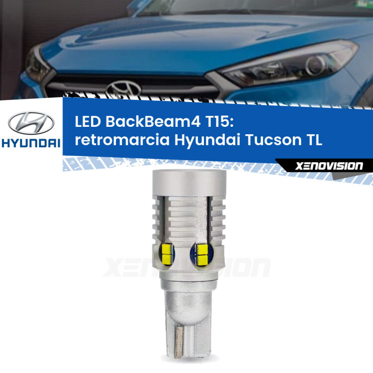 <strong>Retromarcia LED per Hyundai Tucson</strong> TL 2015 - 2021. Lampada <strong>T15</strong> canbus modello BackBeam4.