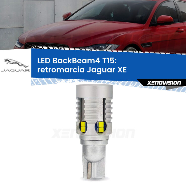 <strong>Retromarcia LED per Jaguar XE</strong>  2015 in poi. Lampada <strong>T15</strong> canbus modello BackBeam4.