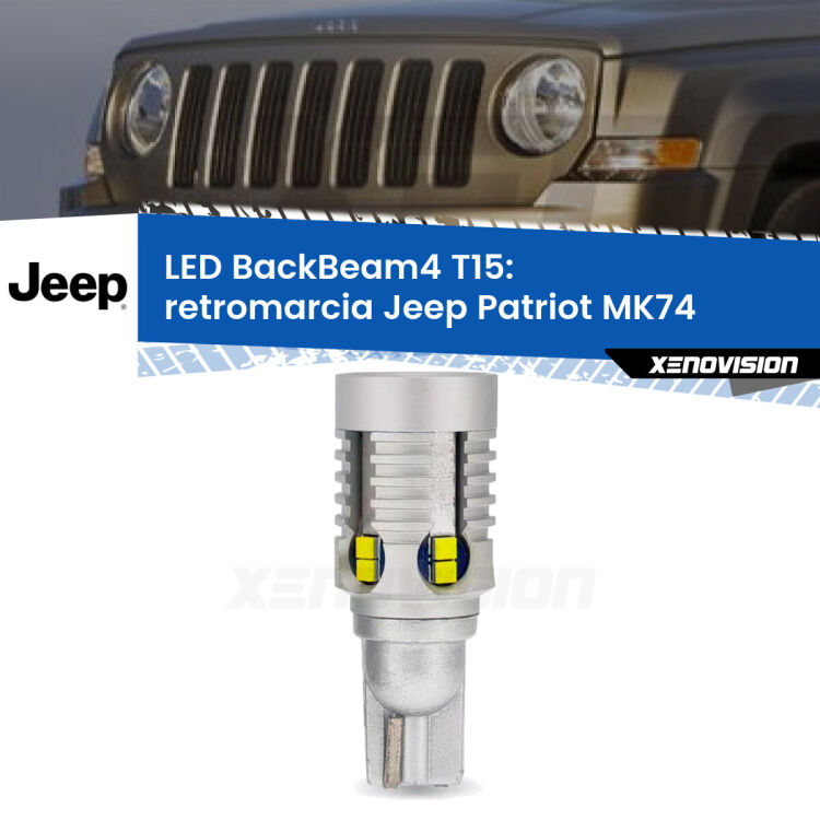 <strong>Retromarcia LED per Jeep Patriot</strong> MK74 2007 - 2017. Lampada <strong>T15</strong> canbus modello BackBeam4.