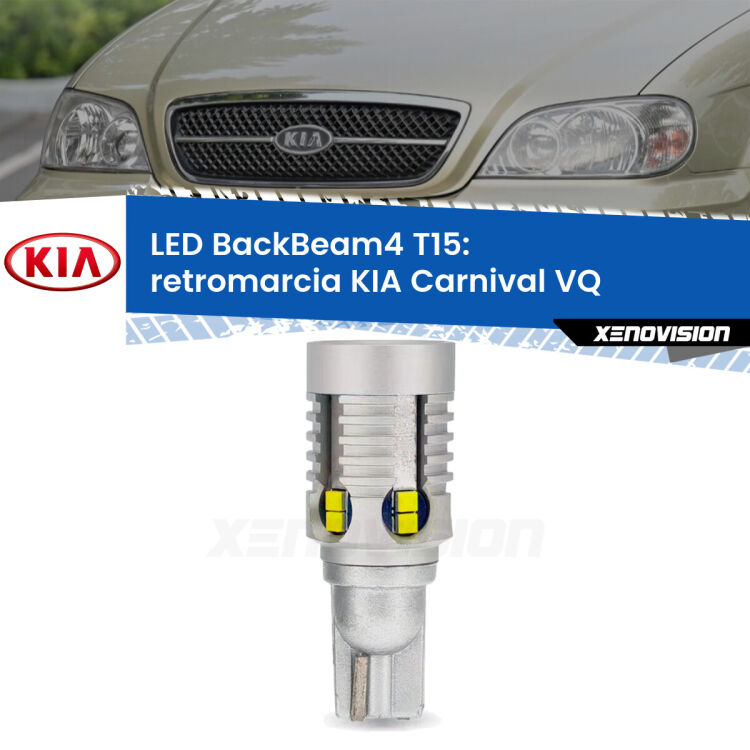 <strong>Retromarcia LED per KIA Carnival</strong> VQ 2005 - 2013. Lampada <strong>T15</strong> canbus modello BackBeam4.