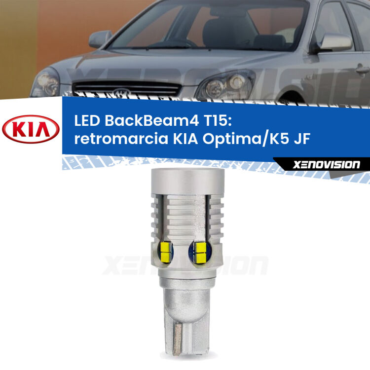 <strong>Retromarcia LED per KIA Optima/K5</strong> JF 2015 - 2018. Lampada <strong>T15</strong> canbus modello BackBeam4.