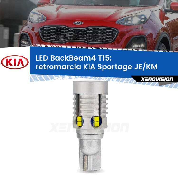 <strong>Retromarcia LED per KIA Sportage</strong> JE/KM 2004 - 2009. Lampada <strong>T15</strong> canbus modello BackBeam4.