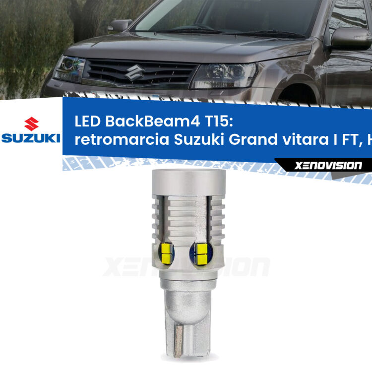 <strong>Retromarcia LED per Suzuki Grand vitara I</strong> FT, HT 1998 - 2006. Lampada <strong>T15</strong> canbus modello BackBeam4.