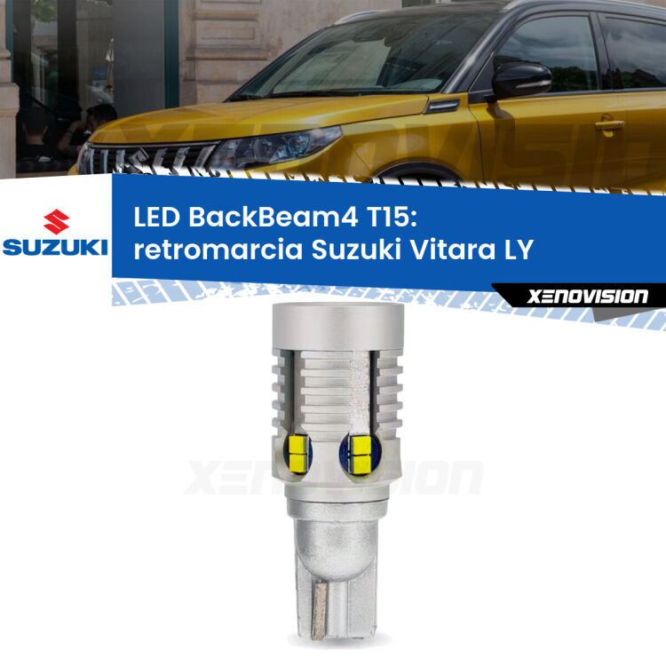 <strong>Retromarcia LED per Suzuki Vitara</strong> LY 2015 in poi. Lampada <strong>T15</strong> canbus modello BackBeam4.