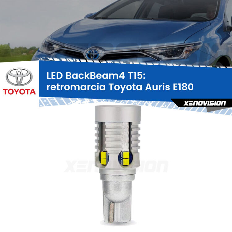 <strong>Retromarcia LED per Toyota Auris</strong> E180 2012 - 2018. Lampada <strong>T15</strong> canbus modello BackBeam4.