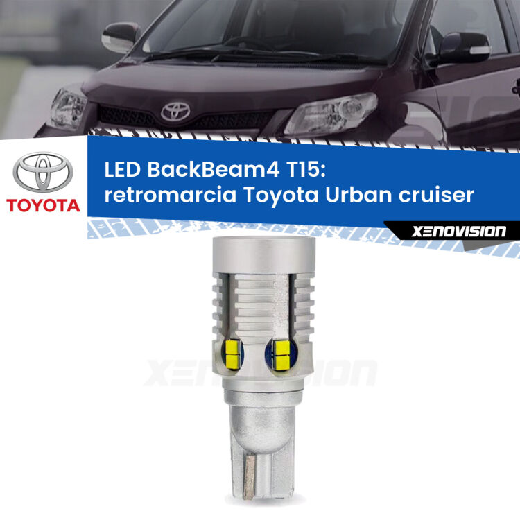 <strong>Retromarcia LED per Toyota Urban cruiser</strong>  2007 - 2016. Lampada <strong>T15</strong> canbus modello BackBeam4.