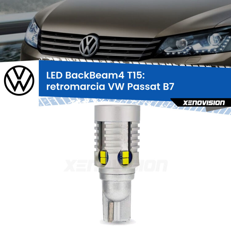 <strong>Retromarcia LED per VW Passat</strong> B7 2010 - 2014. Lampada <strong>T15</strong> canbus modello BackBeam4.