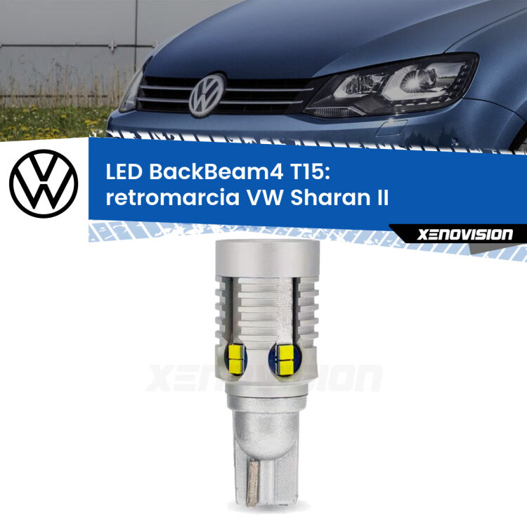 <strong>Retromarcia LED per VW Sharan</strong> II 2010 - 2019. Lampada <strong>T15</strong> canbus modello BackBeam4.