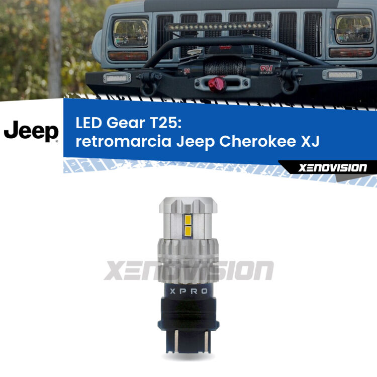 <strong>Retromarcia LED per Jeep Cherokee</strong> XJ 1984 - 2001. Lampada <strong>T25</strong> 6000k modello Gear.