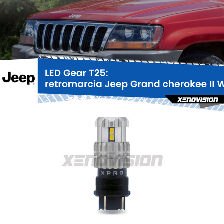 <strong>Retromarcia LED per Jeep Grand cherokee II</strong> WJ, WG 1999 - 2004. Lampada <strong>T25</strong> 6000k modello Gear.