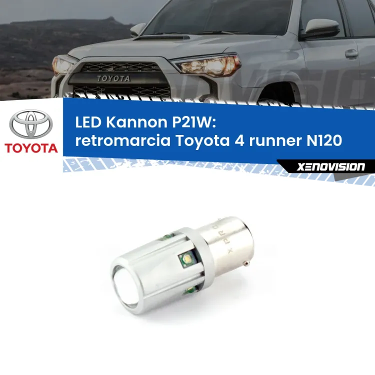 <strong>LED per Retromarcia Toyota 4 runner N120 1989 - 1996.</strong>Lampadina P21W con una poderosa illuminazione frontale rafforzata da 5 potenti chip laterali.