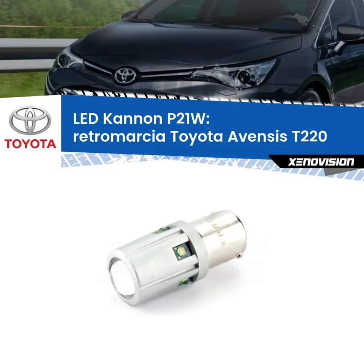 <strong>LED per Retromarcia Toyota Avensis T220 1997 - 2003.</strong>Lampadina P21W con una poderosa illuminazione frontale rafforzata da 5 potenti chip laterali.