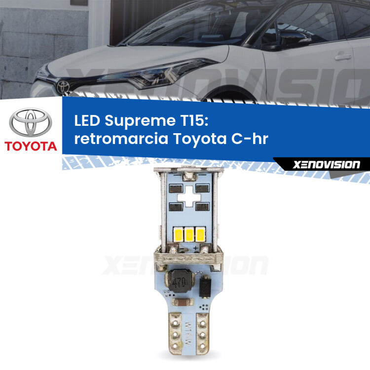 <strong>LED retromarcia per Toyota C-hr</strong>  2016 in poi. 15 Chip CREE 3535, sviluppa un'incredibile potenza. Qualità Massima. Oltre 6W reali di pura potenza.