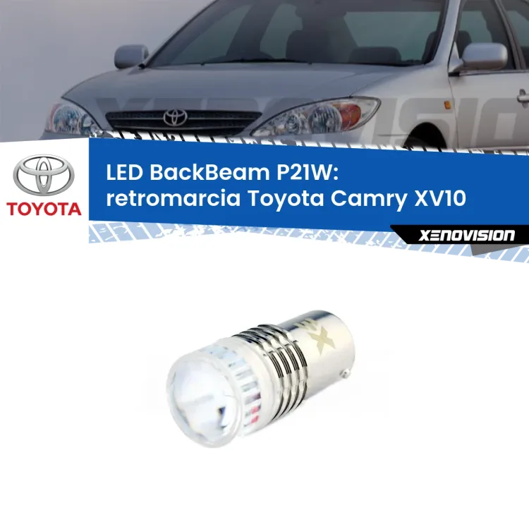 <strong>Retromarcia LED per Toyota Camry</strong> XV10 1991 - 1996. Lampada <strong>P21W</strong> canbus. Illumina a giorno con questo straordinario cannone LED a luminosità estrema.