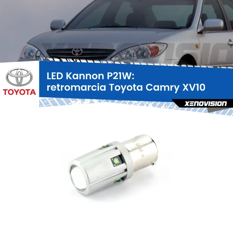 <strong>LED per Retromarcia Toyota Camry XV10 1991 - 1996.</strong>Lampadina P21W con una poderosa illuminazione frontale rafforzata da 5 potenti chip laterali.