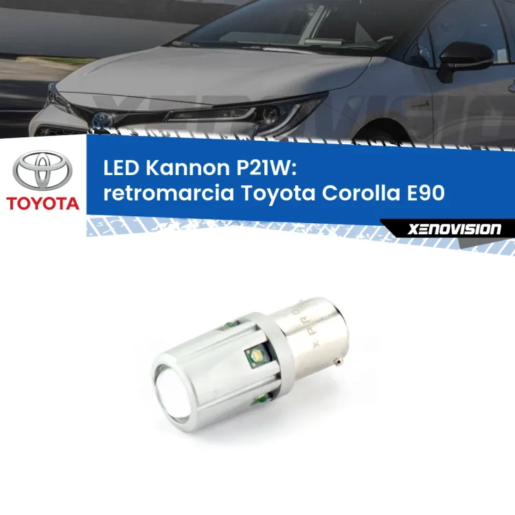 <strong>LED per Retromarcia Toyota Corolla E90 1987 - 1993.</strong>Lampadina P21W con una poderosa illuminazione frontale rafforzata da 5 potenti chip laterali.