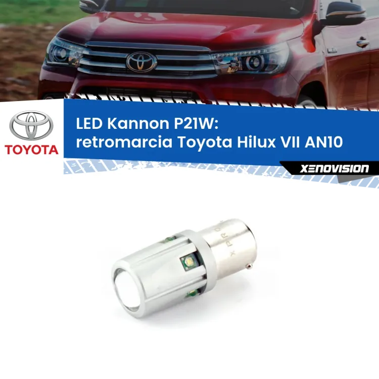 <strong>LED per Retromarcia Toyota Hilux VII AN10 2004 - 2015.</strong>Lampadina P21W con una poderosa illuminazione frontale rafforzata da 5 potenti chip laterali.