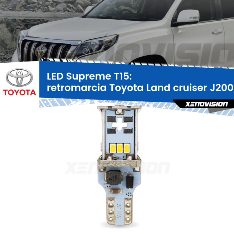 <strong>LED retromarcia per Toyota Land cruiser</strong> J200 2007 in poi. 15 Chip CREE 3535, sviluppa un'incredibile potenza. Qualità Massima. Oltre 6W reali di pura potenza.