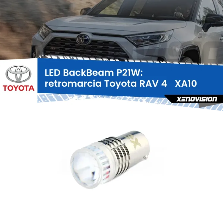 <strong>Retromarcia LED per Toyota RAV 4  </strong> XA10 1994 - 2000. Lampada <strong>P21W</strong> canbus. Illumina a giorno con questo straordinario cannone LED a luminosità estrema.