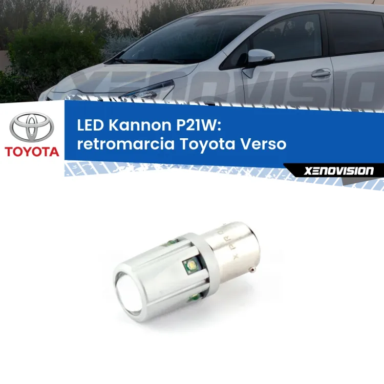 <strong>LED per Retromarcia Toyota Verso  2009 - 2018.</strong>Lampadina P21W con una poderosa illuminazione frontale rafforzata da 5 potenti chip laterali.