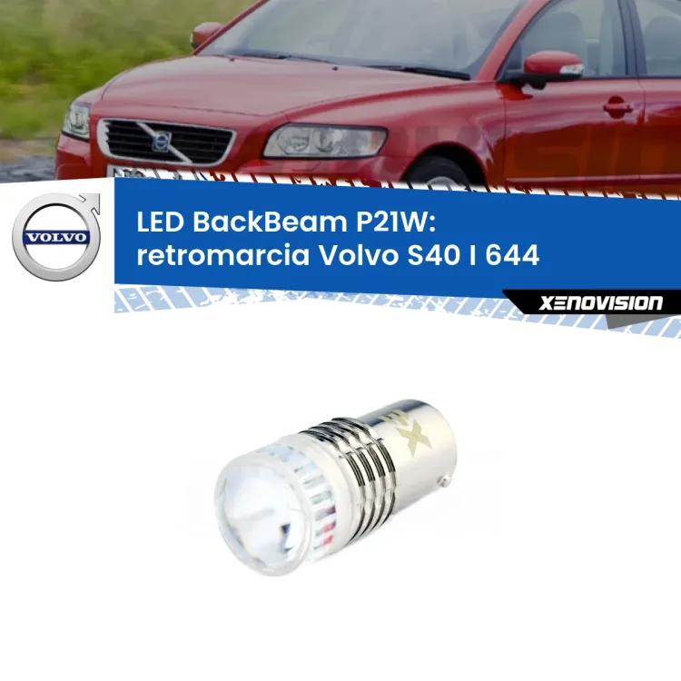 <strong>Retromarcia LED per Volvo S40 I</strong> 644 1995 - 2003. Lampada <strong>P21W</strong> canbus. Illumina a giorno con questo straordinario cannone LED a luminosità estrema.