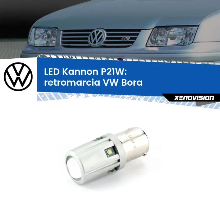 <strong>LED per Retromarcia VW Bora  1999 - 2006.</strong>Lampadina P21W con una poderosa illuminazione frontale rafforzata da 5 potenti chip laterali.