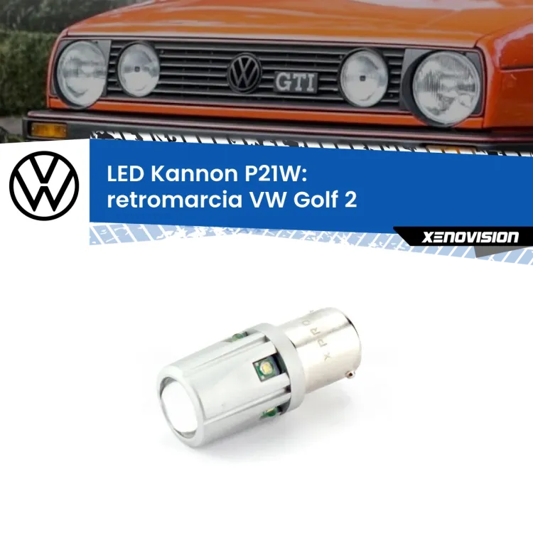 <strong>LED per Retromarcia VW Golf 2  1983 - 1990.</strong>Lampadina P21W con una poderosa illuminazione frontale rafforzata da 5 potenti chip laterali.